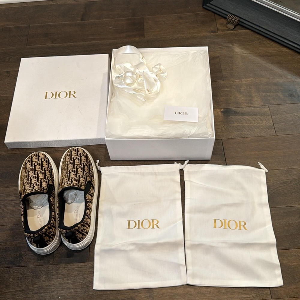 Dior Solar Slip-On Sneaker Bronze Dior Oblique Embroidered Velvet - Shoes - Picture 6 of 8